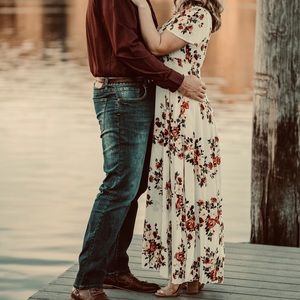 White floral maxi dress!